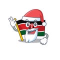 Cute flag kenya character smiley santa claus cartoon