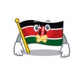 Cute flag kenya character smiley silent cartoon