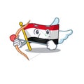 Cute flag syria Scroll Cupid cartoon character with arrow and wings