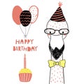 Cute flamingo birthday card