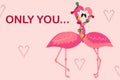 Cute flamingo couple in love Royalty Free Stock Photo