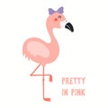 Cute flamingo illustration Royalty Free Stock Photo