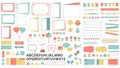 Cute Flat Design Graphic Elements Collection in Pastel Colors Royalty Free Stock Photo
