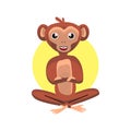 Cute flat monkey illustration vector design isolated