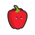 Cute flat pepper character