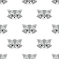Cute flat raccoon pattern
