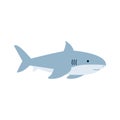 Cute flat Shark animal cartoon