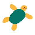 Cute flat turtle. Childish vector tortoise illustration. Cartoon design Royalty Free Stock Photo