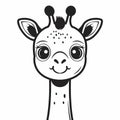 Cute Flat Vector Logo of a Smiling Dromedary in Black and White Style Royalty Free Stock Photo