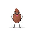 cute flax seed character cartoon mascot linseed personage healthy vegetarian food concept isolated