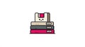 Cute Floppy Disk Stack with Happy Face Vintage Technology Storage Royalty Free Stock Photo
