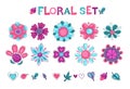 Cute floral elements set Royalty Free Stock Photo