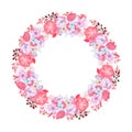 Cute floral frame decorated with abstract delicate pink flowers