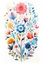 Cute Floral Illustration: A Polychromatic Delight for Your USA S