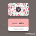 Cute Floral pattern Business card name card design