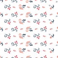 Cute Floral pattern in the small flower. Ditsy print . Motifs scattered random. Seamless vector texture. Elegant