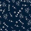 Cute Floral pattern of small flowers. Ditsy print. Seamless vector texture. Elegant template for fashion prints. Very