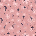 Cute floral seamless pattern for children. Drawn by hand, sketch, doodle, scribble.