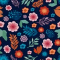 Cute floral seamless texture, repeatable pattern