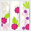 Cute floral web banners Royalty Free Stock Photo