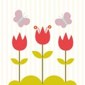 Cute flower and butterfly card design