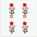 Cute Flower Cartoon Illustration Sticker Vector HD Vector