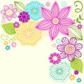 Cute Flower Doodle Vector Design