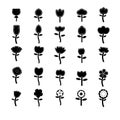 Cute flower icon black and white vector Royalty Free Stock Photo