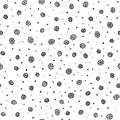 Cute flower pattern in doodle style. Tiny black flowers on a white background. Simple summer or spring print for textiles. Vector