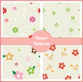 Cute flower seamless patterns