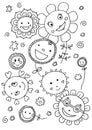 Cute Flowers Coloring Page