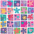 Cute flowers and hearts background
