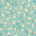 Cute flowers seamless pattern. retro vector background. Royalty Free Stock Photo