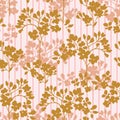 Cute flowers on striped background. Beautiful floral seamless pattern Royalty Free Stock Photo