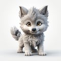 Cute And Fluffy 2d Animation Model Of A Wolf With Cartoonish Innocence