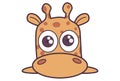 Cartoon Illustration Of Cute Giraffe.