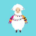 Cute Fluffy Llama or Alpaca as Camelid Pack Animal Vector Illustration