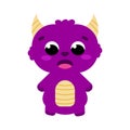 Cute fluffy monster for halloween in childish style, cosmic alien purple character, kawaii baby creature