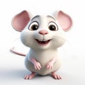 Cute Fluffy Rat Icon In 3d Animation Style