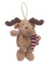 Cute fluffy reindeer Christmas ornament Royalty Free Stock Photo