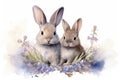 Cute fluffy spring fur mammal rabbit animal small easter bunny background