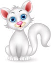Cute fluffy white Cat cartoon