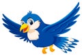 Cute flying blue bird Royalty Free Stock Photo
