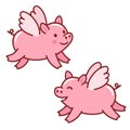 Cute flying pigs