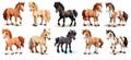 cute Foal Clip Art Set, cute Foal Sticker, generated ai