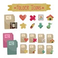 Cute folder icon set for desktop and laptop different colors