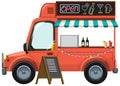 Cute food truck on white background