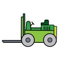Simple cute forklift on white background Royalty Free Stock Photo