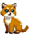 cute fox isolated icon pixel art character