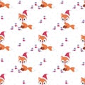 Cute fox and birds seamless pattern Royalty Free Stock Photo